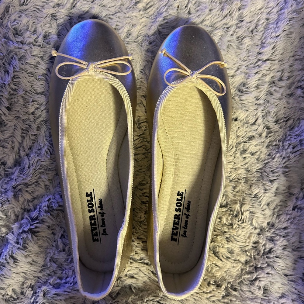 Fever Sole gold ballerina flats size 7